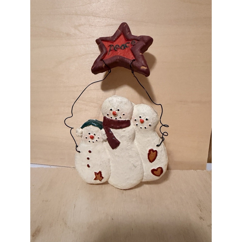 Snowman Peace Sign Christmas Ornament Decor Cute Kitchy